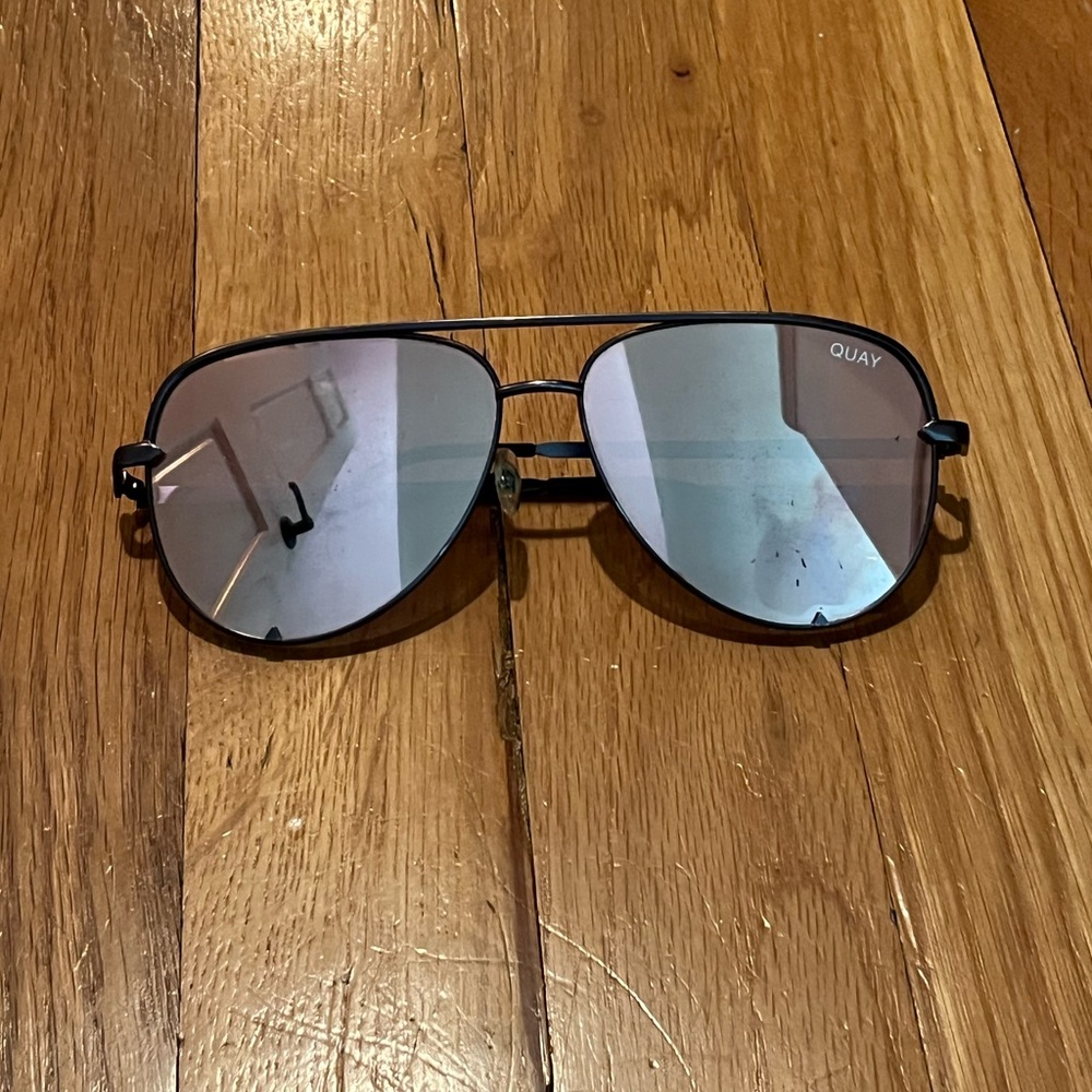 Quay Australia x Desi Perkins High Key 60mm Aviator Sunglasses in Gunmetal Rose